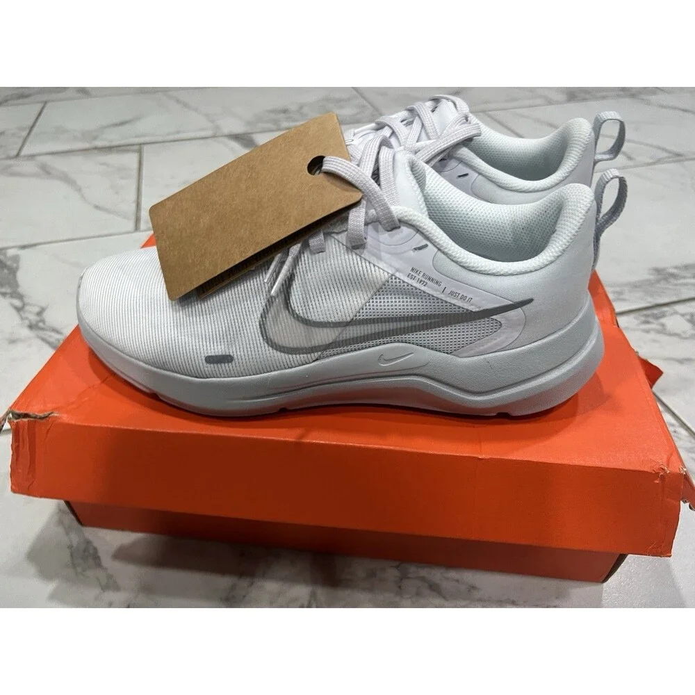 Nike Women's Downshifter White/Platinum 12 Running Shoes DD9294-100 Size 9
